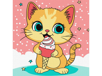 Картина за номерами "Малинове морозиво" KHO6260 25х25 см