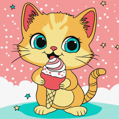 Картина за номерами "Малинове морозиво" KHO6260 25х25 см