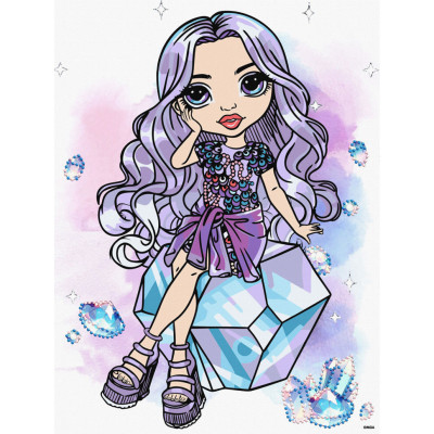 Картина за номерами зі стразами "Rainbow High. Violet" KHO1339 30х40 см