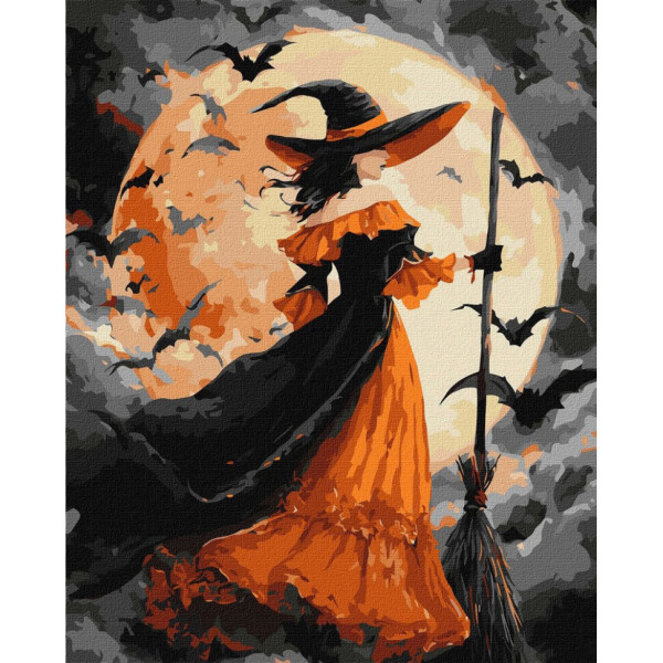 Картина за номерами "Відьма при місяці" KHO8690 40x50 см