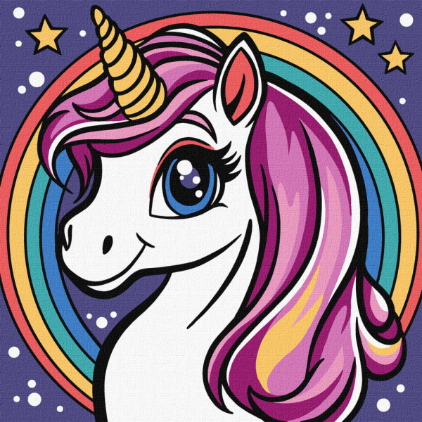 Картина за номерами "Райдужна єдиноріжка" KHO6293 25х25 см