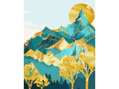 Картина за номерами "Гірські вершини" KHO5104 з фарбами металік 40х50 см