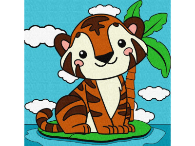 Картина за номерами "Миле тигреня" Ідейка KHO9068 25х25 см