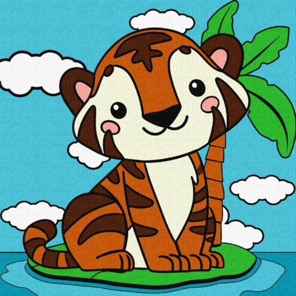 Картина за номерами "Миле тигреня" Ідейка KHO9068 25х25 см