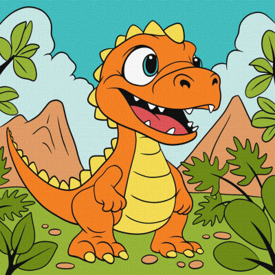 Картина за номерами "Забавний динозавр" KHO6104 25х25см
