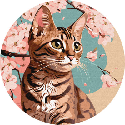 Картина за номерами "Чарівне кошеня" ©art_selena_ua KHO-R1012 діаметр 39 см Ідейка