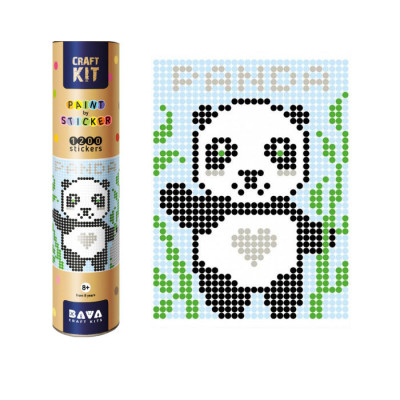 Картина за номерами стікерами в тубусі "Панда" 1200 стікерів 1852 33х48 см