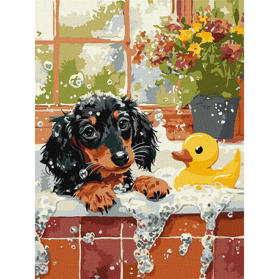 Картина за номерами "Купання з качечкою" ©art_selena_ua KHO6811 30х40 см
