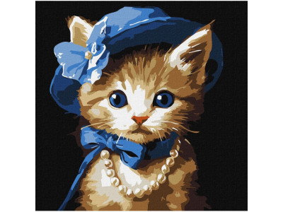 Картина за номерами "Котик в капелюсі" ©art_selena_ua KHO6739 30х30 см