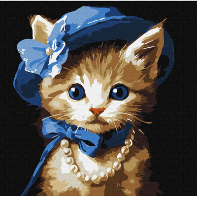 Картина за номерами "Котик в капелюсі" ©art_selena_ua KHO6739 30х30 см