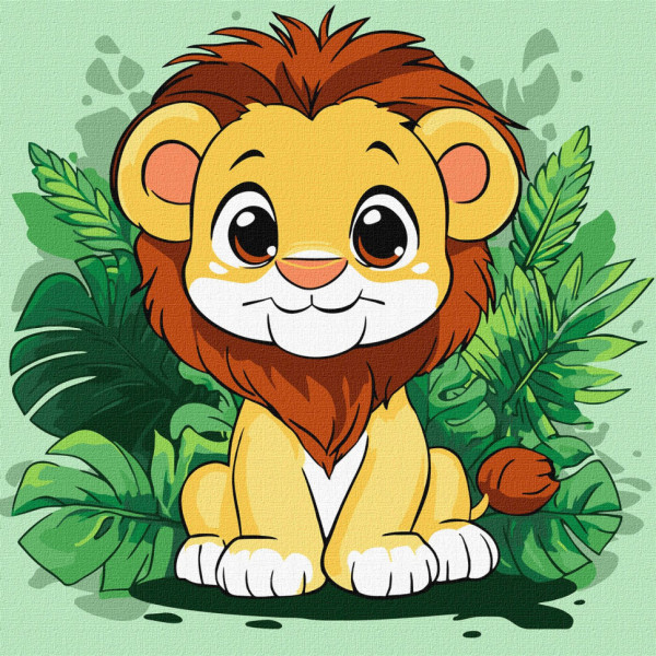 Картина за номерами "Веселе левеня" KHO1272 30х30 см