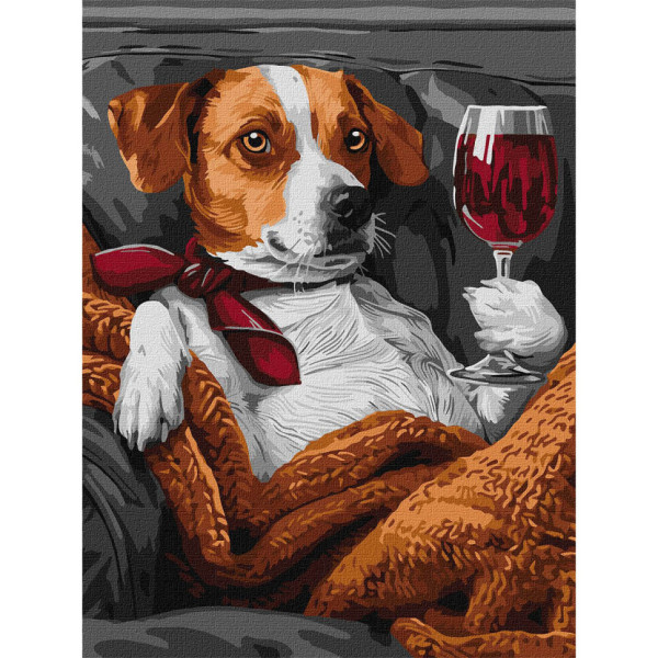 Картина за номерами "Пухнастий дегустатор" KHO6625 30х40 см