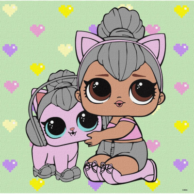 Картина за номерами "L.O.L. Surprise! TroopSurprise Kitty Queen With Kitty Kitty" KHO6290 40х40 см