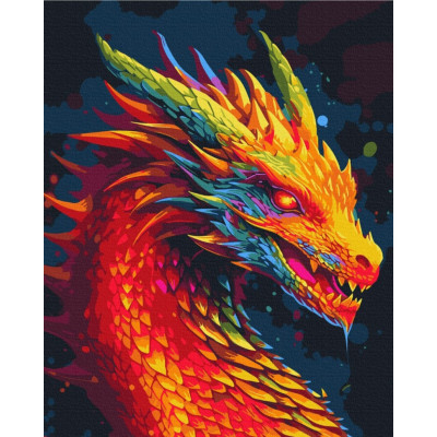 Картина за номерами "Неоновий дракон" BS53744, 40х50 см