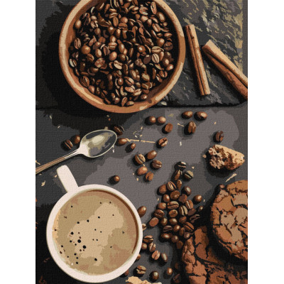 Картина за номерами "Ароматна кава" Ідейка KHO5644 30х40 см