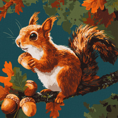 Картина за номерами "Горіхові скарби осені" KHO6817 40х40 см