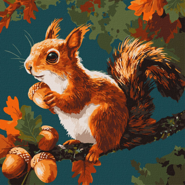 Картина за номерами "Горіхові скарби осені" KHO6817 40х40 см