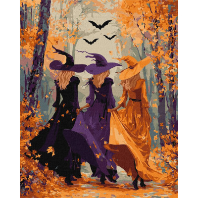 Картина за номерами "Три відьми у лісі" KHO8691 40x50 см