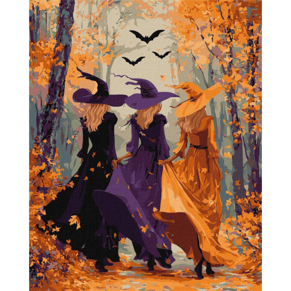 Картина за номерами "Три відьми у лісі" KHO8691 40x50 см