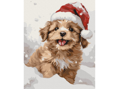 Картина за номерами "Засніжене цуценя" BS53838 40х50 см