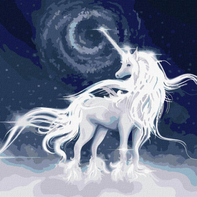 Картина за номерами "Білий єдиноріг" Ідейка KHO5037 50х50 см