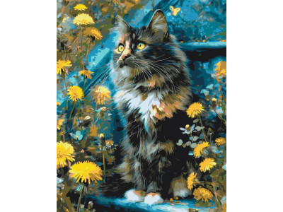 Картина за номерами "Котик у кульбабах" LW3009-01 40х50 см