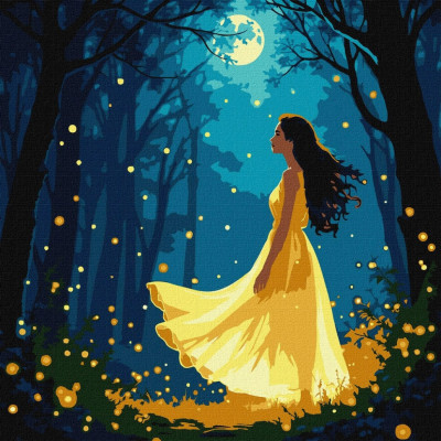 Картина за номерами "Дівчина серед світлячків" ©art_selena_ua KHO8576 30х30 см