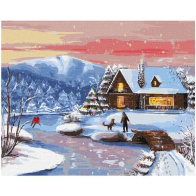 Картина за номерами "Снігова прогулянка" Ідейка KHO6304 40х50 см