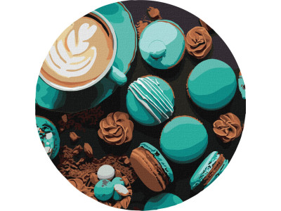 Картина за номерами "Шоколадна насолода" ©art_selena_ua KHO-R1013 діаметр 39 см Ідейка