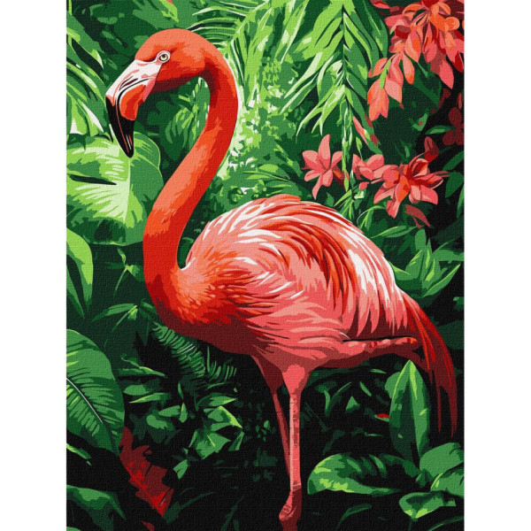 Картина за номерами "Фламінго в тропіках" ©art_selena_ua KHO6779 30х40 см