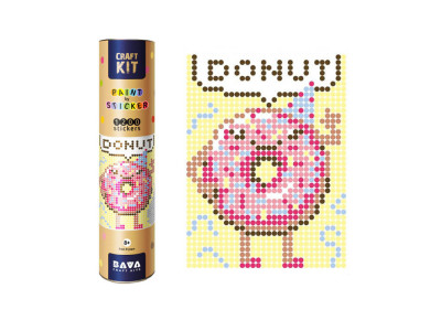 Картина за номерами стікерами в тубусі "Пончик" 1200 стікерів 1869 33х48 см