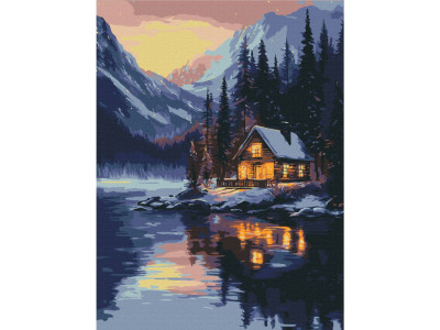 Картина за номерами "Зимовий захід сонця" RBS1023 30х40 см