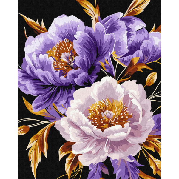 Картина за номерами "Пурпурний шик" KHO3309 з фарбами металік extra 40х50 см