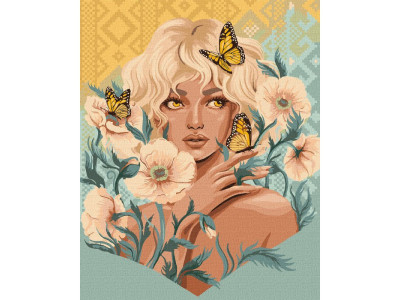 Картина за номерами "Дівчина з метеликами" ©pollypop92  KHO2542 40х50 см Ідейка