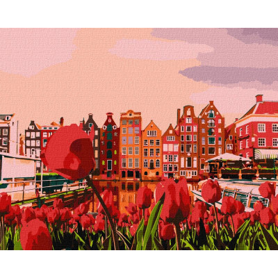 Картина за номерами "Вечірній Амстердам" Ідейка KHO2863 40х50 см