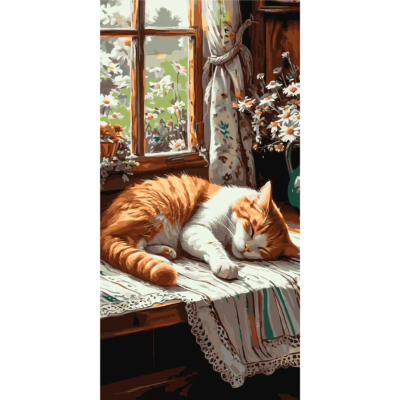Картина за номерами "Рудий котик" LW5163 40х80 см