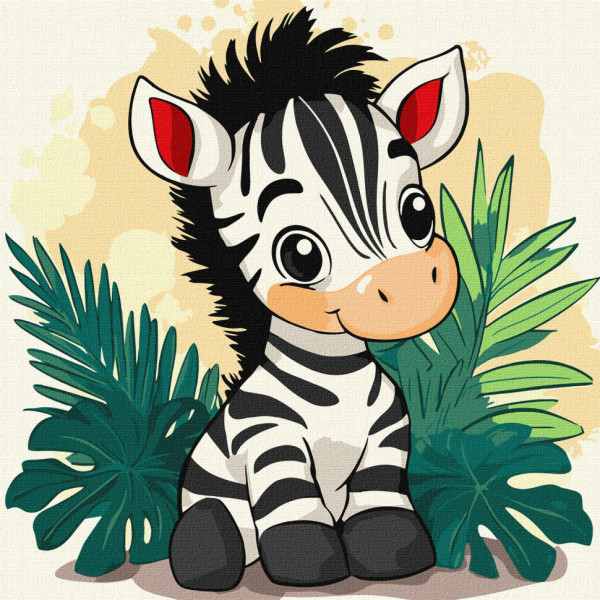 Картина за номерами "Весела зебра" KHO1273 30х30 см