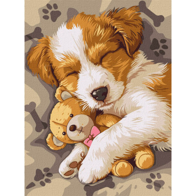 Картина за номерами "Сплячий джек-рассел" KHO6628 30х40 см