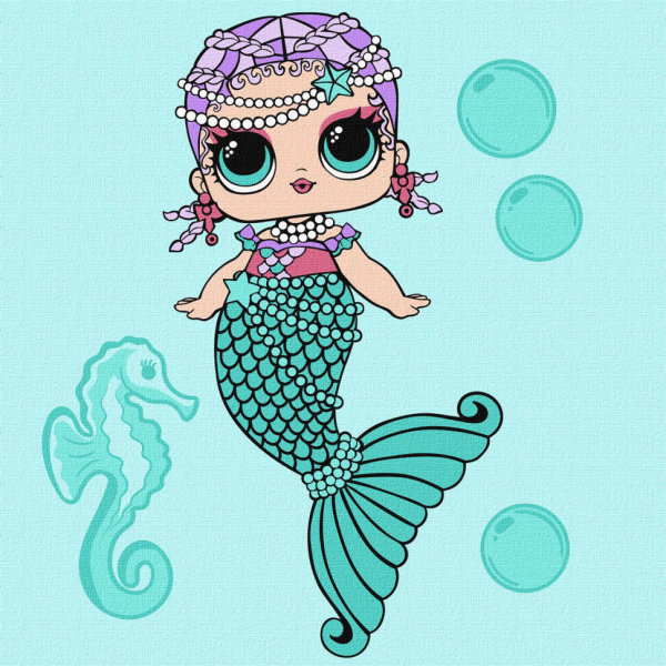 Картина за номерами "L.O.L. Surprise! Mermaids Merbaby" KHO6262 40х40 см