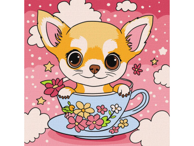 Картина за номерами "Чарівне цуценя" KHO6267 25х25 см