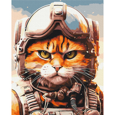 Картина за номерами "Котик головний пілот" © Маріанна Пащук Brushme BS53804 40x50 см
