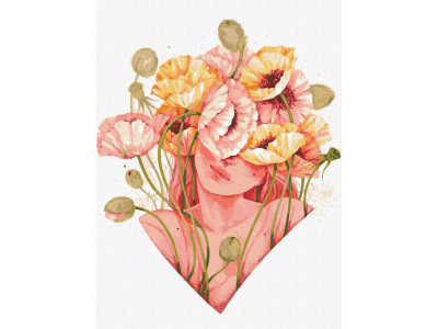 Картина за номерами "Квітковий дотик" ©lesya_nedzelska_art Ідейка KHO2589 30х40 см