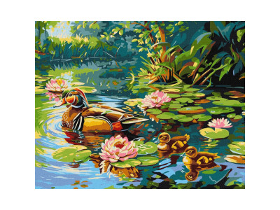 Картина за номерами "Качине сімейство" ©art_selena_ua KHO6656 40х50см