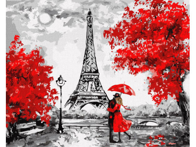 Картина за номерами "Дощовий Париж" Ідейка KHO4819 40х50 см