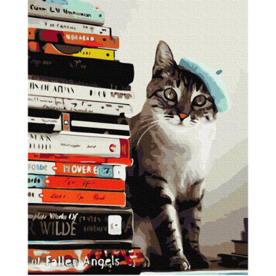Картина за номерами "Кіт читайлик" Brushme BS51708 40х50 см