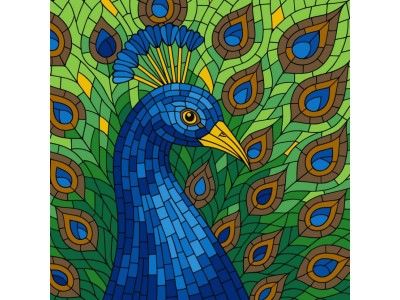 Картина за номерами "Вітраж. Павич" ©art_selena_ua KHO6788 30х30 см