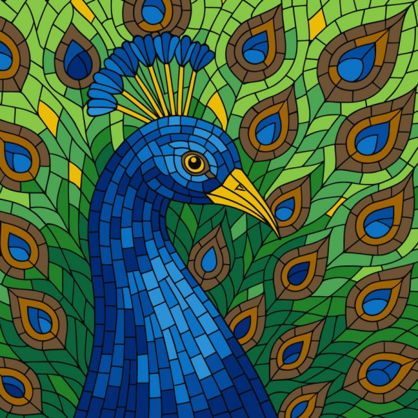 Картина за номерами "Вітраж. Павич" ©art_selena_ua KHO6788 30х30 см