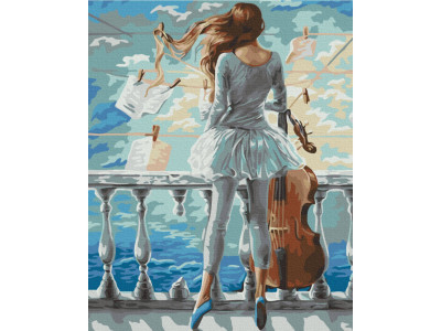 Картина за номерами "Музична дівчинка" Brushme BS22303 40x50 см