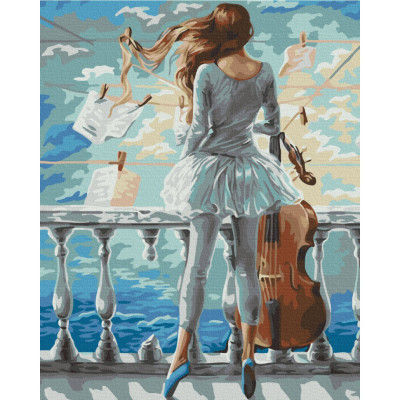 Картина за номерами "Музична дівчинка" Brushme BS22303 40x50 см