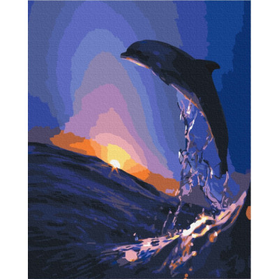 Картина за номерами "Захід дельфіна" BS5186 Brushme 40х50 см